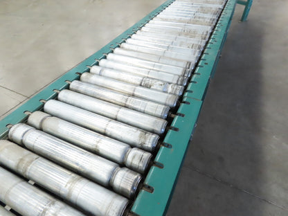 14' x 10" Live Roller Bed S-Curve Conveyor V-Belt Drive Adj Height *NO MOTOR*