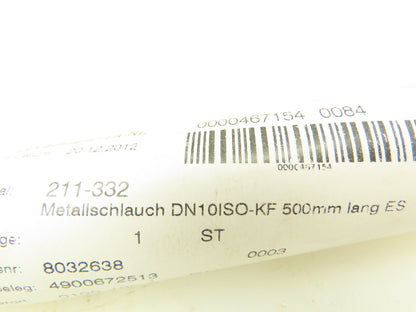 Inficon DN 10 ISO-KF SS Flex Vacuum Hose 10MM ID Metallschlauch 19.5" Long