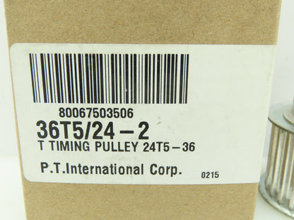P T 36 T5-Z24 Timing Pully 24T5-36 12MM ID 42MM OD 36 MM Long For 25MM Belt Al