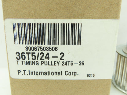 P T 36 T5-Z24 Timing Pully 24T5-36 12MM ID 42MM OD 36 MM Long For 25MM Belt Al