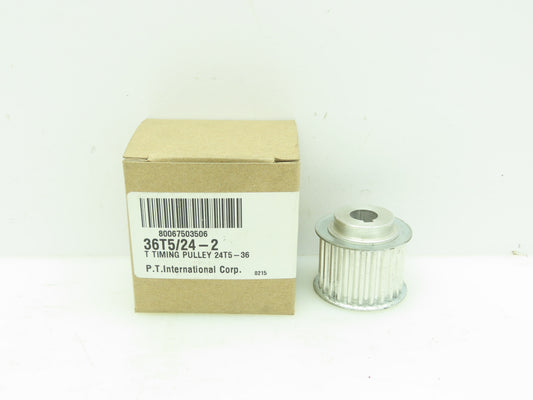 P T 36 T5-Z24 Timing Pully 24T5-36 12MM ID 42MM OD 36 MM Long For 25MM Belt Al