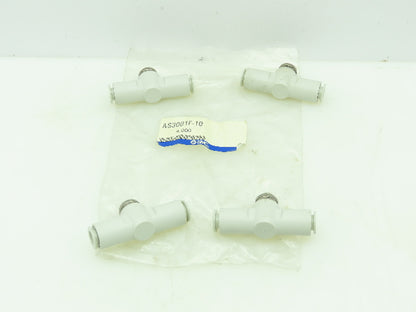 SMC AS3001F-10 Inline Flow Control Valve 10mm Pushlok Tube Lot of 4