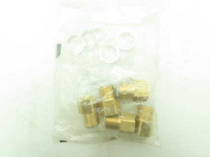 SMC KQ2E12-04A Brass Bulkhead 12MM Tube Pneumatic Air 1/2"BSPT 20mm OD Lot of 5