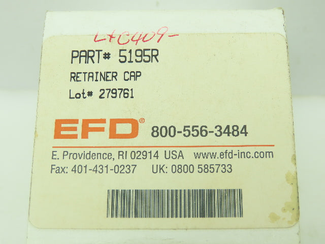 EFD 5195R Self Venting Retainer Cap Max Pressure 100PSI  279761