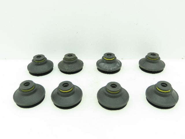 Vacuum Suction Cup Bottom 7/8"ID Top 3/8"ID Rubber/Black  LOT OF 8