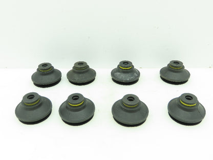 Vacuum Suction Cup Bottom 7/8"ID Top 3/8"ID Rubber/Black  LOT OF 8