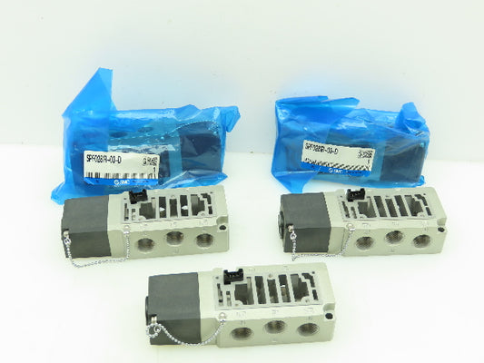 SMC SPF0281R-03-D Pneumatic Solenoid Valve Subplate 3/8"NPT  4/5 Port LOT OF 5