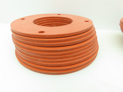 4-Hole Orange Gasket Seal 4-3/4"OD x 2-1/2"ID x 1/8"Thick LOT OF 30