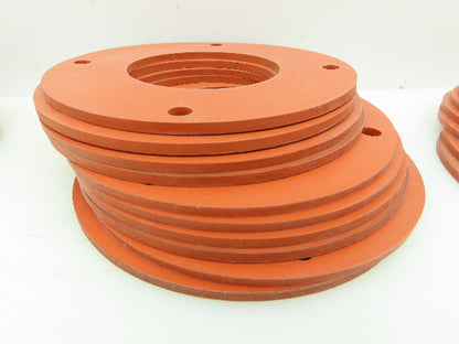 4-Hole Orange Gasket Seal 4-3/4"OD x 2-1/2"ID x 1/8"Thick LOT OF 30