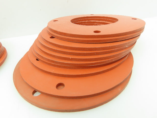4-Hole Orange Gasket Seal 4-3/4"OD x 2-1/2"ID x 1/8"Thick LOT OF 30