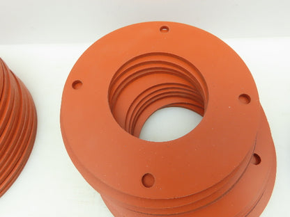 4-Hole Orange Gasket Seal 4-3/4"OD x 2-1/2"ID x 1/8"Thick LOT OF 30