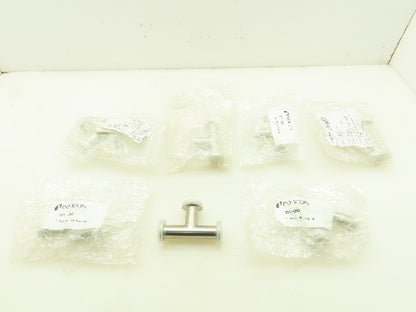 INFICON 304 Stainless Pipe Tee Vacuum Fitting DN 16 ISO-KF 16mm  LOT OF 7