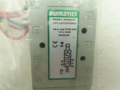 Numatics L23XA452BP00061 Solenoid Valve 14.5-120PSIG Air Pneumatic 24VDC Coil