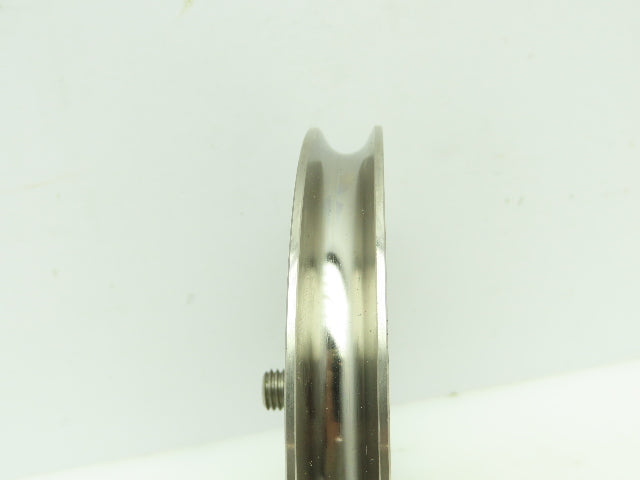 Narrow Idler Pulley S.S./Round Belt 1/2"W 4.75"OD M10-1.5 Male Bearing LOT OF 2