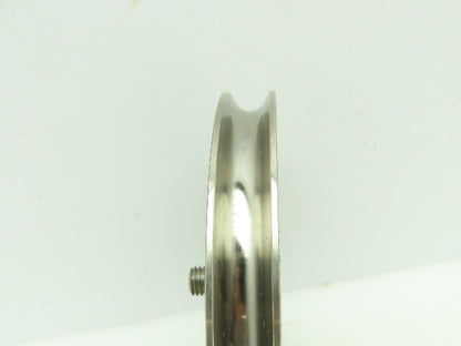 Narrow Idler Pulley S.S./Round Belt 1/2"W 4.75"OD M10-1.5 Male Bearing LOT OF 2