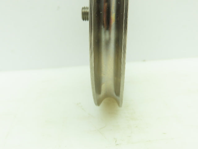 Narrow Idler Pulley S.S./Round Belt 1/2"W 4.75"OD M10-1.5 Male Bearing LOT OF 2