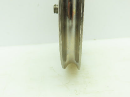 Narrow Idler Pulley S.S./Round Belt 1/2"W 4.75"OD M10-1.5 Male Bearing LOT OF 2