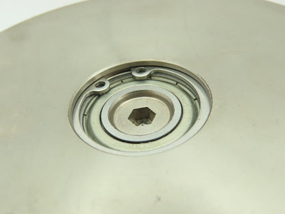 Narrow Idler Pulley S.S./Round Belt 1/2"W 4.75"OD M10-1.5 Male Bearing LOT OF 2