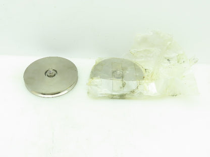 Narrow Idler Pulley S.S./Round Belt 1/2"W 4.75"OD M10-1.5 Male Bearing LOT OF 2