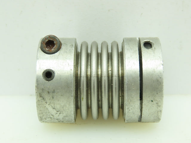Gerwah DKN 45 S Miniature Metal Bellow Coupling w/Clamping Hub 1/2"x3/8"Bore Dia