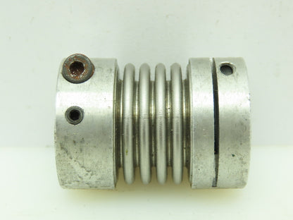 Gerwah DKN 45 S Miniature Metal Bellow Coupling w/Clamping Hub 1/2"x3/8"Bore Dia