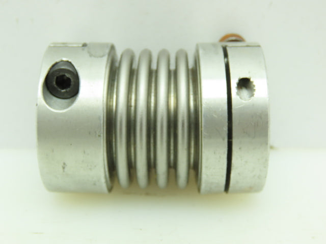 Gerwah DKN 45 S Miniature Metal Bellow Coupling w/Clamping Hub 1/2"x3/8"Bore Dia