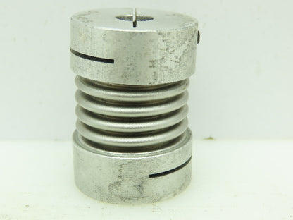 Gerwah DKN 45 S Miniature Metal Bellow Coupling w/Clamping Hub 1/2"x3/8"Bore Dia