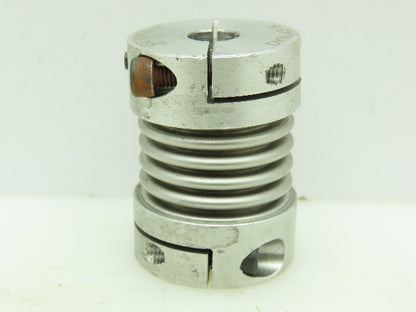 Gerwah DKN 45 S Miniature Metal Bellow Coupling w/Clamping Hub 1/2"x3/8"Bore Dia