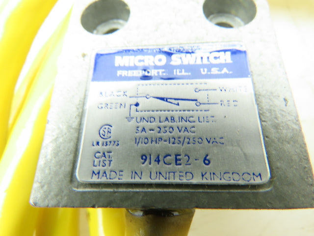 Honeywell 914CE-6 Micro Switch Mini Limit Switch Roller Plunger 5A 250VAC