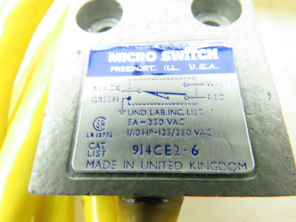 Honeywell 914CE-6 Micro Switch Mini Limit Switch Roller Plunger 5A 250VAC