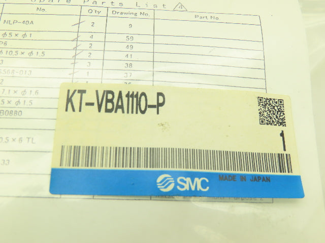 SMC KT-VBA1110-P Booster Regulator Seal Repair Service Kit