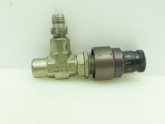 Parker Right Angle Metering /Shut-Off Valve 250 PSI  1/8" NPT
