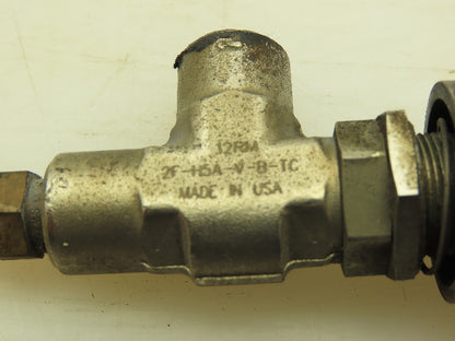 Parker 2F-H5A-V-B-TC Right Angle Metering /Shut-Off Valve 250 PSI  1/8" NPT