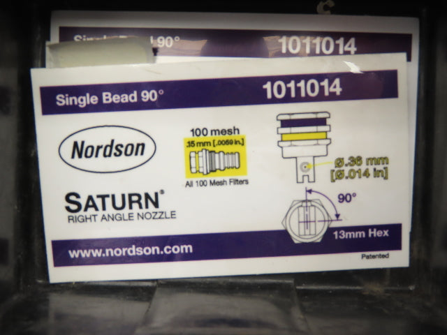 Nordson 1011014 Saturn 90° Right Angle Nozzle 0.36mm 13mm Hex LOT OF 2
