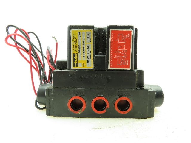 Parker SS40103701 Pneumatic Double Solenoid Cylinder Valve 5-Port 3/8" NPT 120V