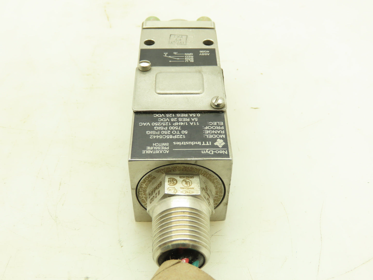 ITT Industries 122P85C6442 Neo-Dyn Adj. Pressure Switch 50-250PSI 125/250VAC
