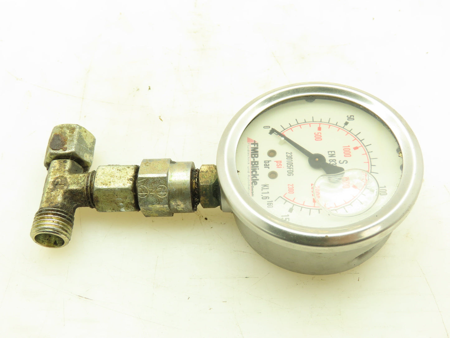 FMB-Blickle EN 837-1 Hydraulic Pressure Gauge 0-2300PSI  0-160 Bar 3/8"Fitting