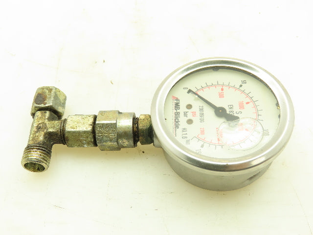FMB-Blickle EN 837-1 Hydraulic Pressure Gauge 0-2300PSI  0-160 Bar 3/8"Fitting