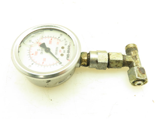 FMB-Blickle EN 837-1 Hydraulic Pressure Gauge 0-2300PSI  0-160 Bar 3/8"Fitting