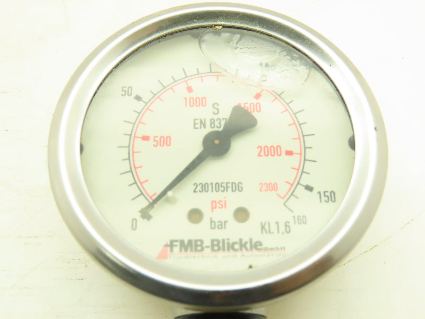 FMB-Blickle EN 837-1 Hydraulic Pressure Gauge 0-2300PSI  0-160 Bar 3/8"Fitting