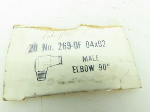269-OF Brass Flareless Nylo-Seal Male 90° Elbow 1/4" Tube x 1/8" NPT  Lot of 14