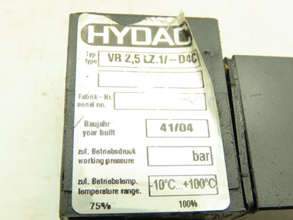 Hydac VR 2,5 LZ.1/-D4C Hydraulic Pressure Filter Clogging Indicator