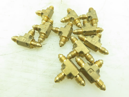 Parker SAE-2 Brass 45° Flare Male Union Tee 1/8" Tube  LOT OF 11