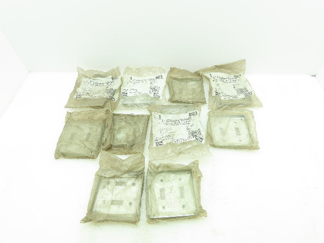 Raco Hubbell 803 4" Square Cover Raised 1/2 for 2 Toggle Switch 52-2T Lot of 10