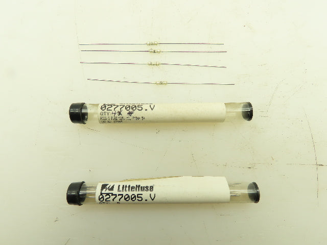 Littelfuse 0277005.V Fuse Board Mount Through Hole 5A 125VAC/VDC Axial LOT OF 2