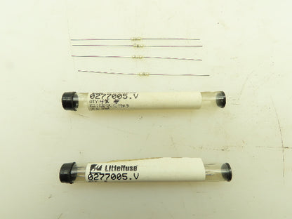 Littelfuse 0277005.V Fuse Board Mount Through Hole 5A 125VAC/VDC Axial LOT OF 2