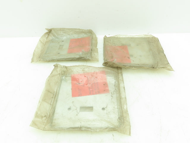 O.Z Gedney FS-2-SCS Steel 2-Gang Toggle Switch Cover Oversize 2 Device Lot of 3