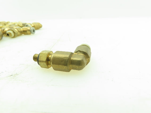 Parker PLP Push-to-Connect Brass 90° Elbow 5/32" Tube 10/32 UNF Swivel Lot of36