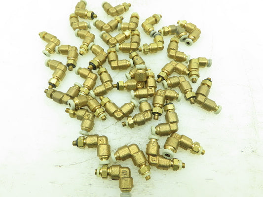 Parker PLP Push-to-Connect Brass 90° Elbow 5/32" Tube 10/32 UNF Swivel Lot of36