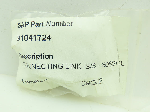 80SSCL Connecting Roller Link Stainless Steel Standard Pin Type Lot of 2